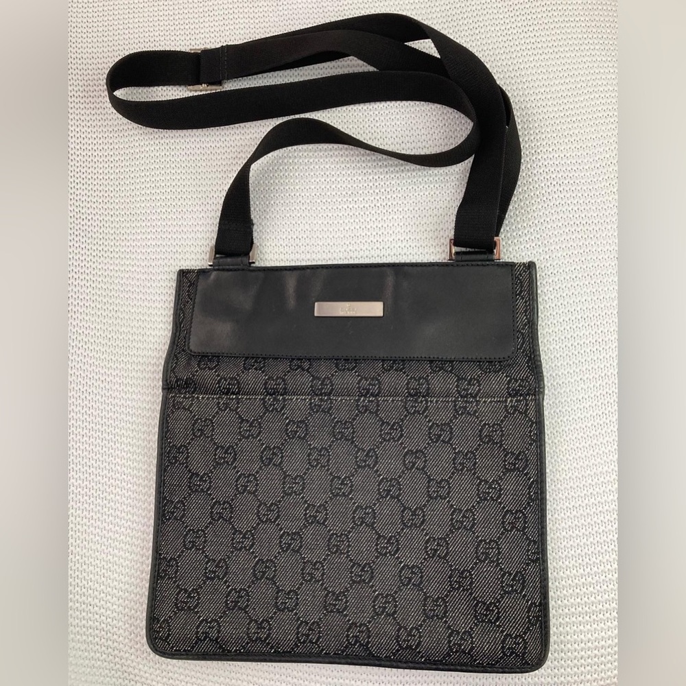 Gucci Monogram Black Messenger Bag